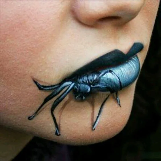 3D Spider Halloween lips