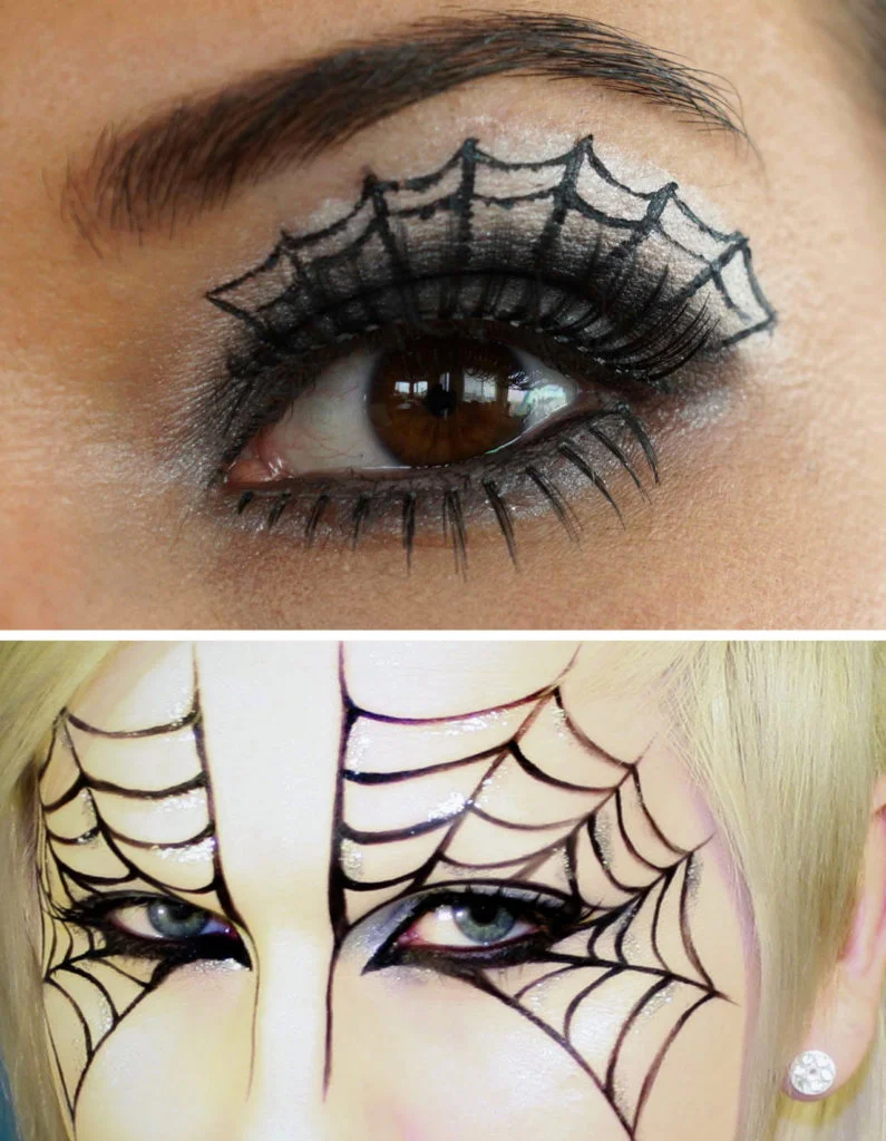 Halloween Makeup Spider Web Mask tutorial