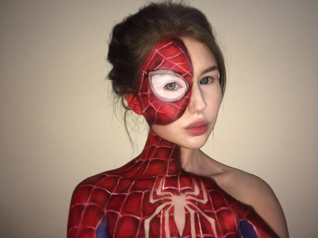 spiderman makeup for girls in halloween