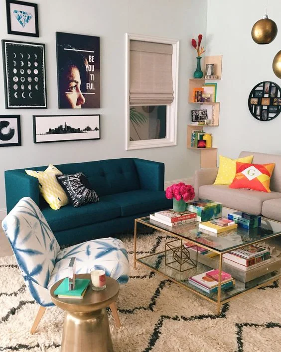 modern geo living room decor