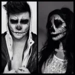 skull face painting ideas for halloween couples