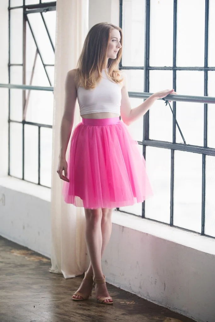 4 layers of tulle, fully lined with a hidden back zipper