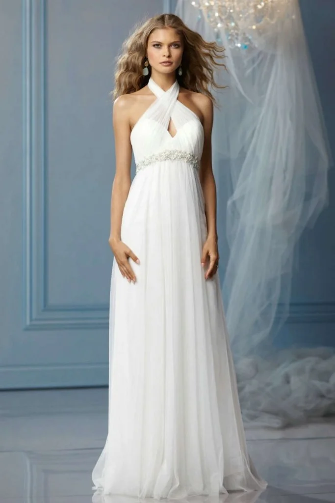 Empire Wedding Dresses With Cap Sleeves
