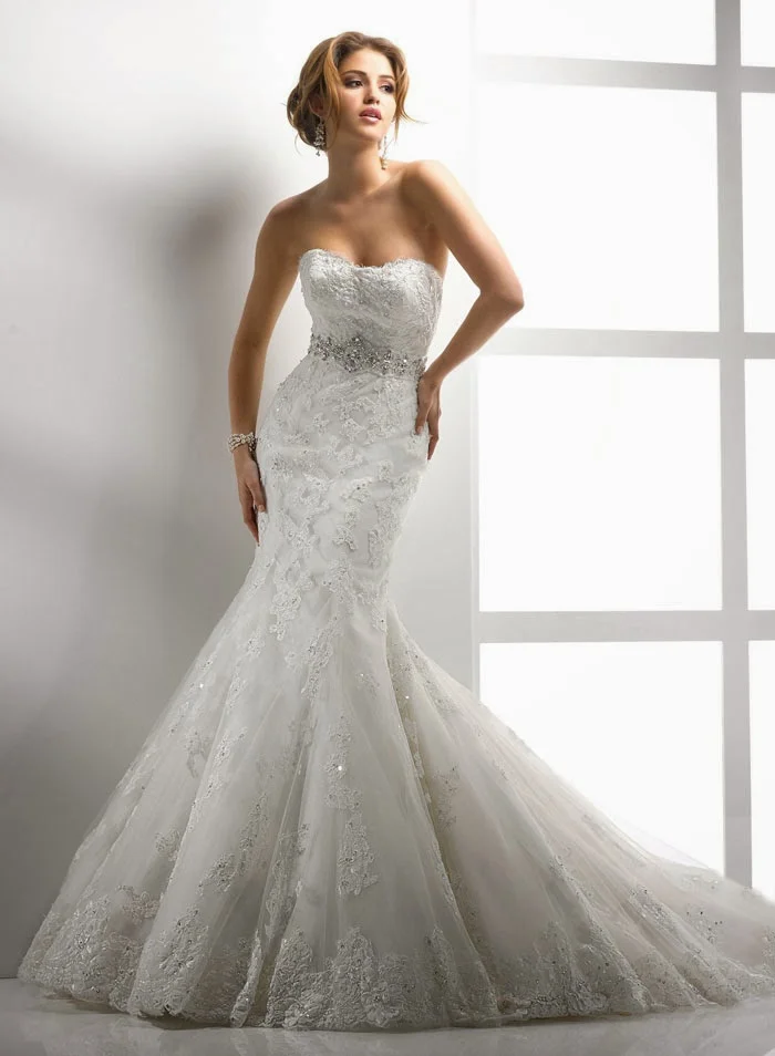 elegant mermaid wedding dresses with beaded bling
