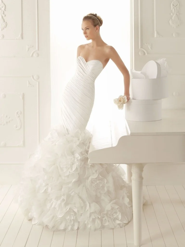 mermaid wedding dresses with ruffles