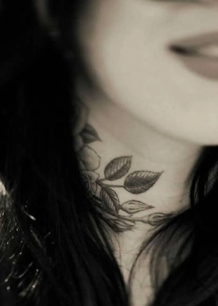 nature tattoo design on neck