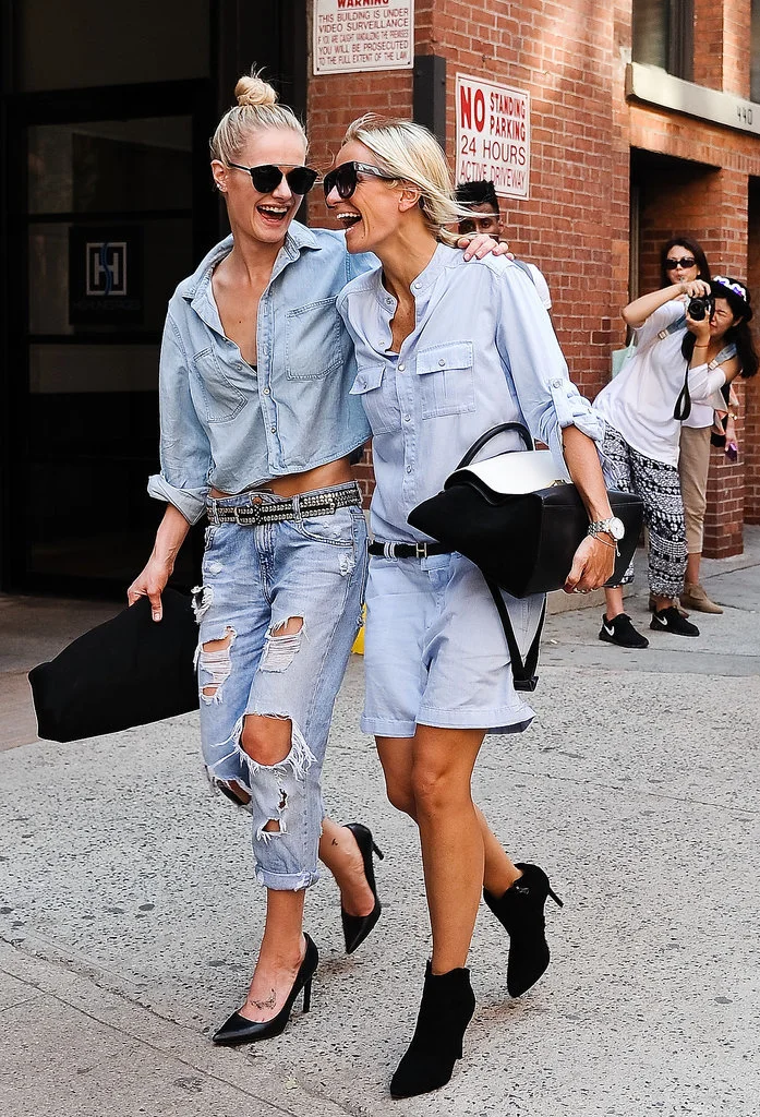 popular denim on denim look