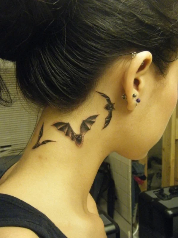 small female neck tattoos