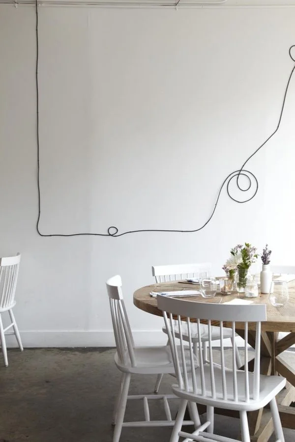 white walls black cords design