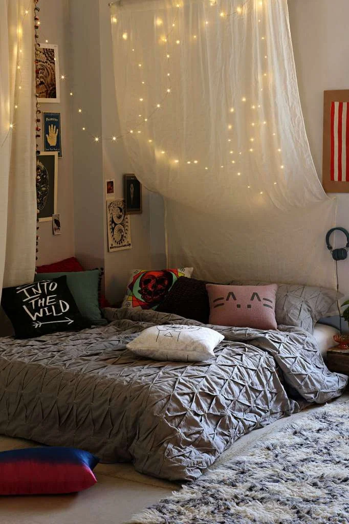 Christmas lights bedroom
