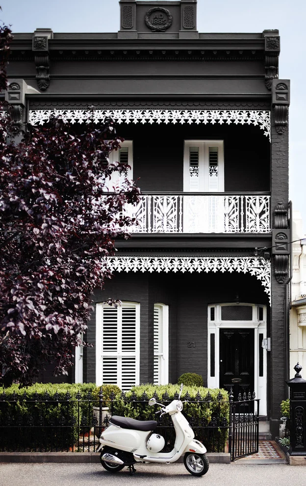 contemporary teahouse exterior Black and Domino Color