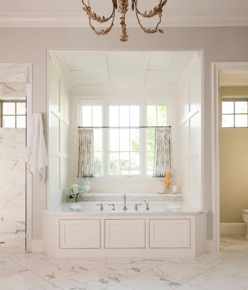 Marble Floor Around Bathtub