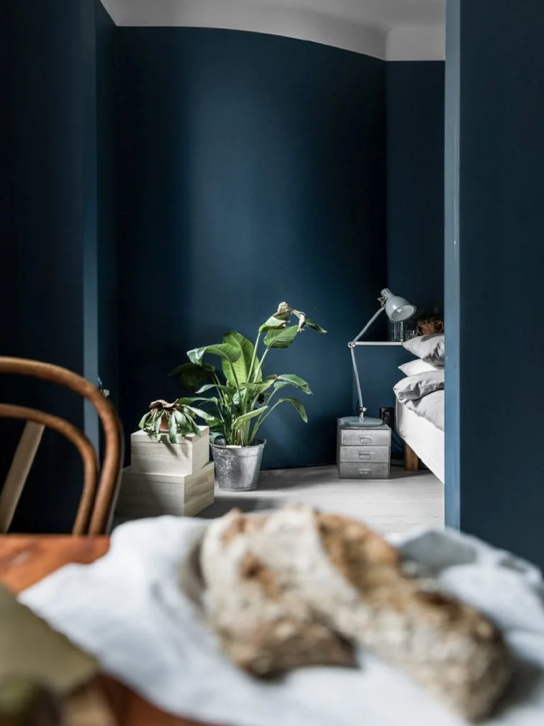 Shades Of Dark Blue Interiors Bedroom