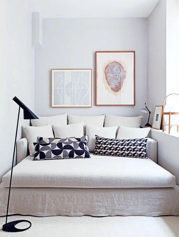 small space corner sofa in Modern French Apartment