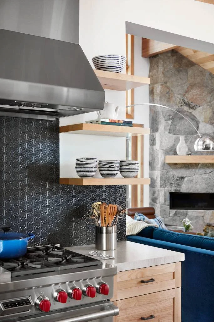 Black Textured Kitchen Wall design