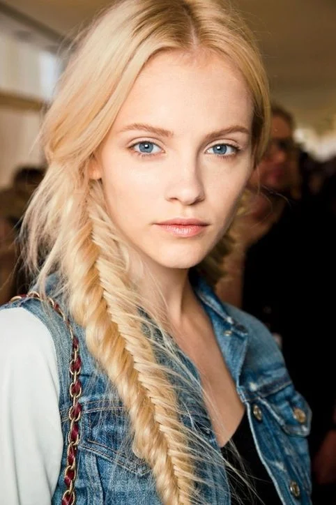 Blonde Messy Fishtail Braided Hairstyles