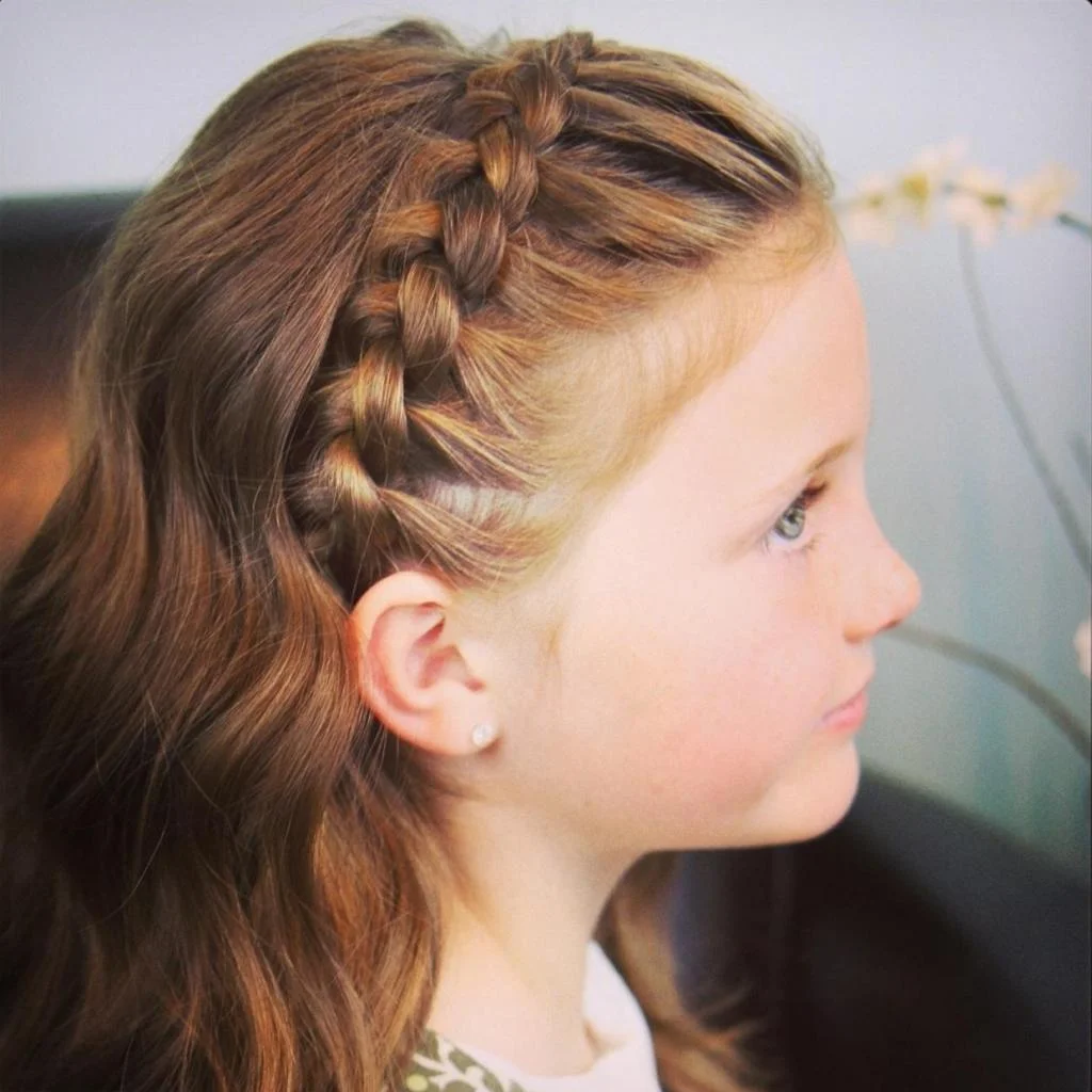 Curly Hair With Round Braid
