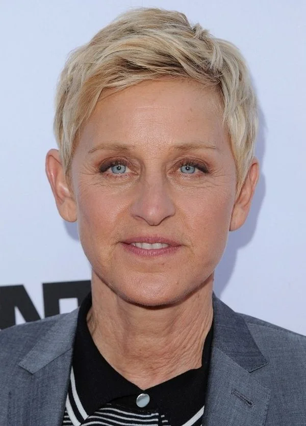 Ellen DeGeneres Short Light Blonde Hairstyle