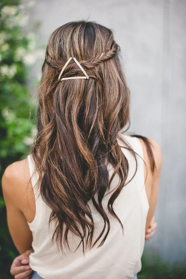 Half Up Half Down Fishtail Braid