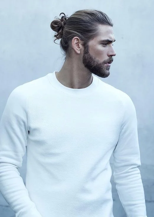 Long hair, Man Bun and Short Beard