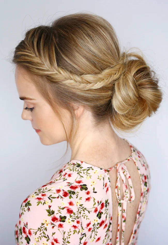 Low Bun Hairstyle For Medium Hair