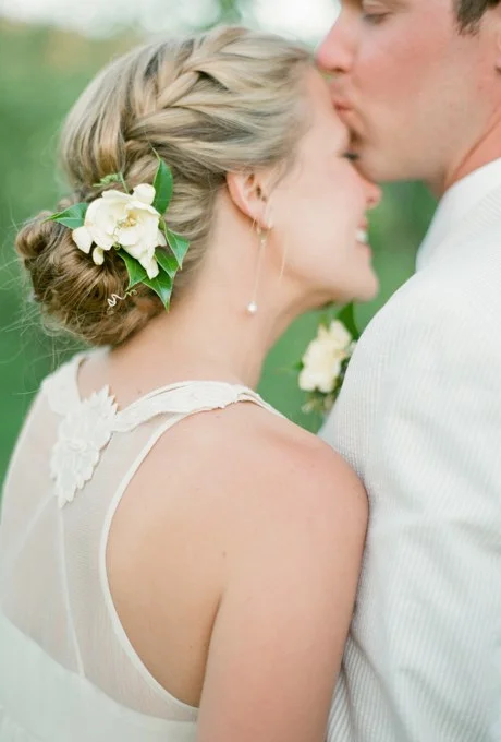 Low Bun with Flowers