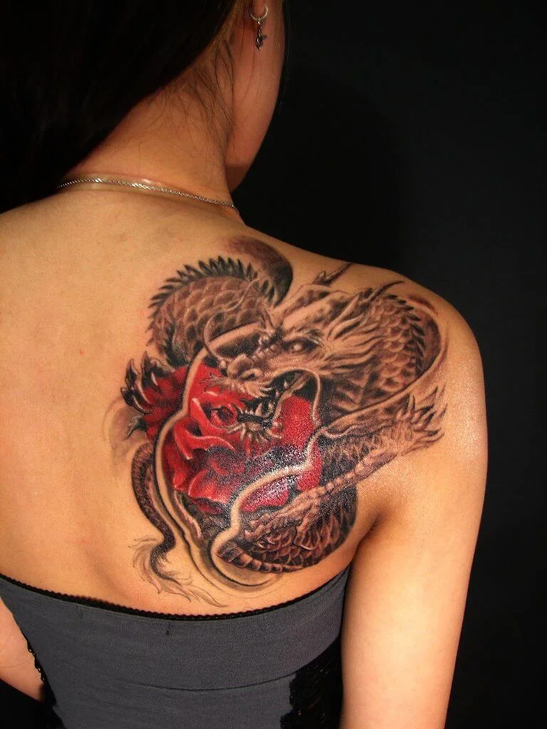 Powerful Chinese Dragon Tattoo Design