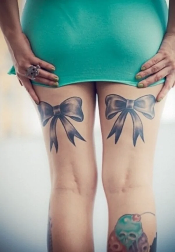 Sexy Double Bow Shadow Tattoo