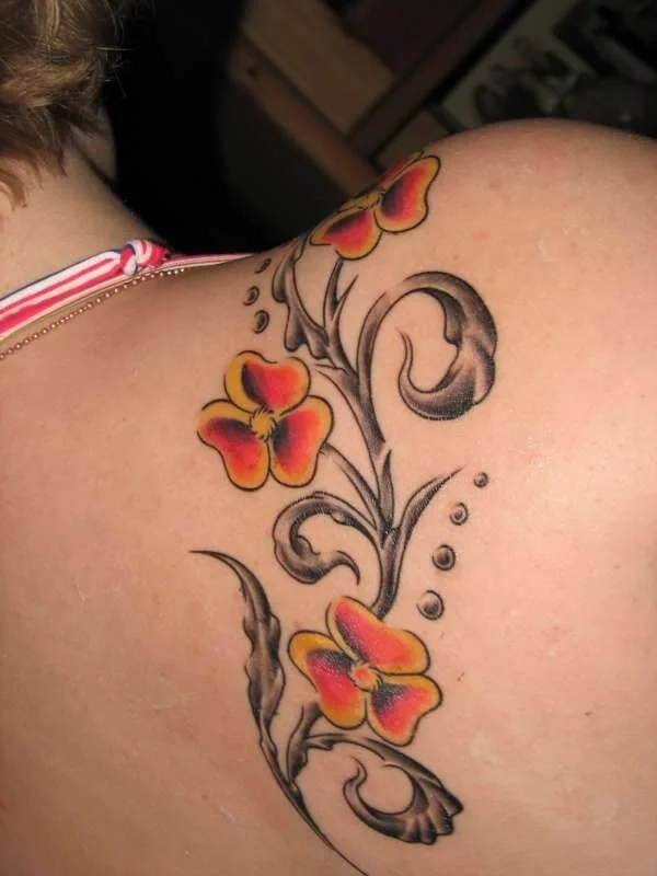 Small Girly Flowers Tattoo