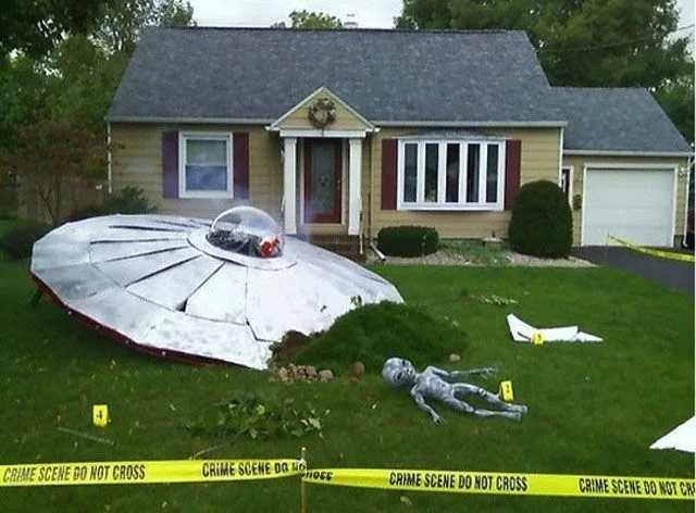 UFO in front of the house