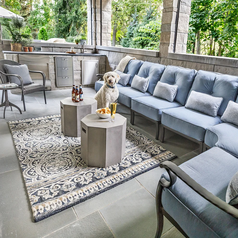 outdoor space with comfortable sofas