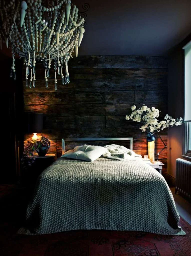 Dark Blue and Black Bedroom