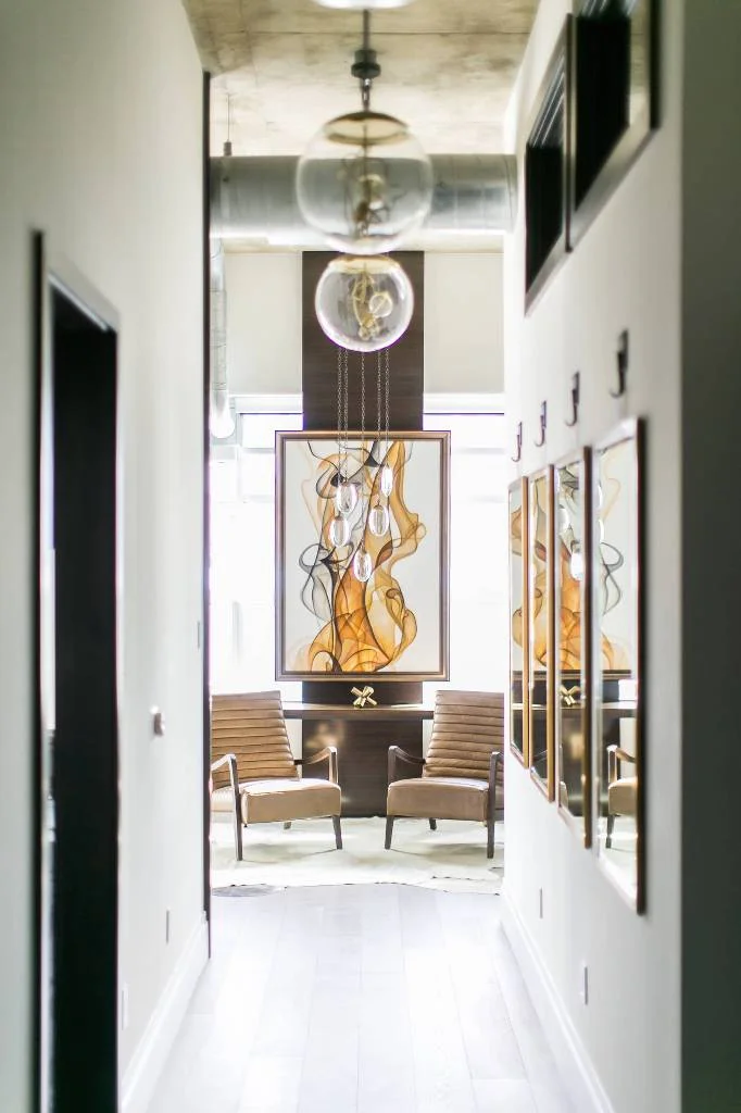 High Ceiling Entryway Living Room