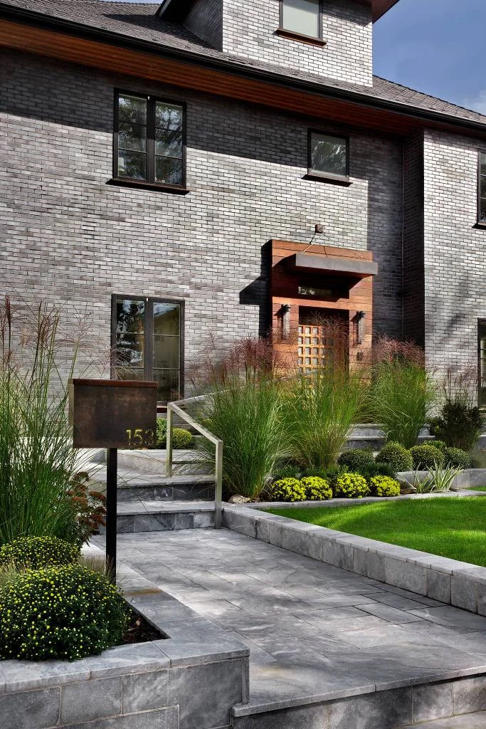 Mid-sized Gray Brick Exterior