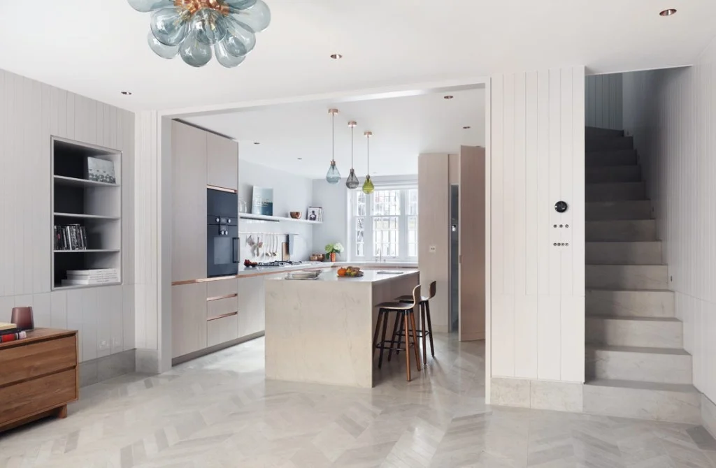 Open Kitchen Designs Marble Island