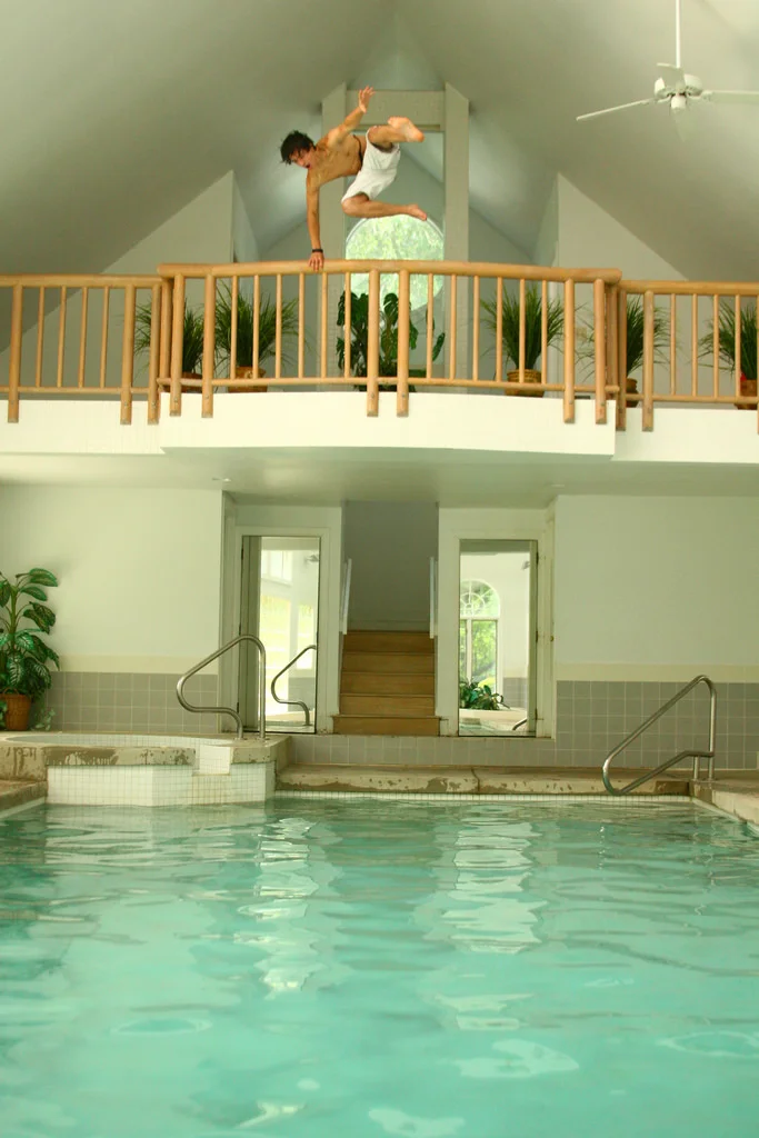 Jumping off a Balcony into Pool