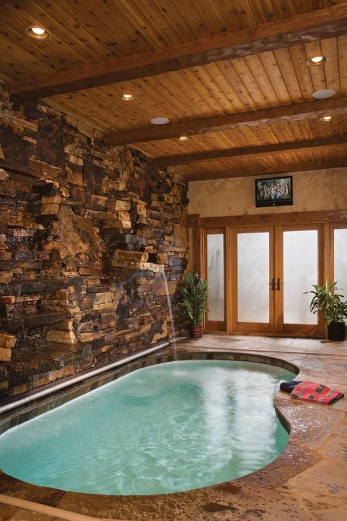 Kidney Shaped Pool With Waterfall
