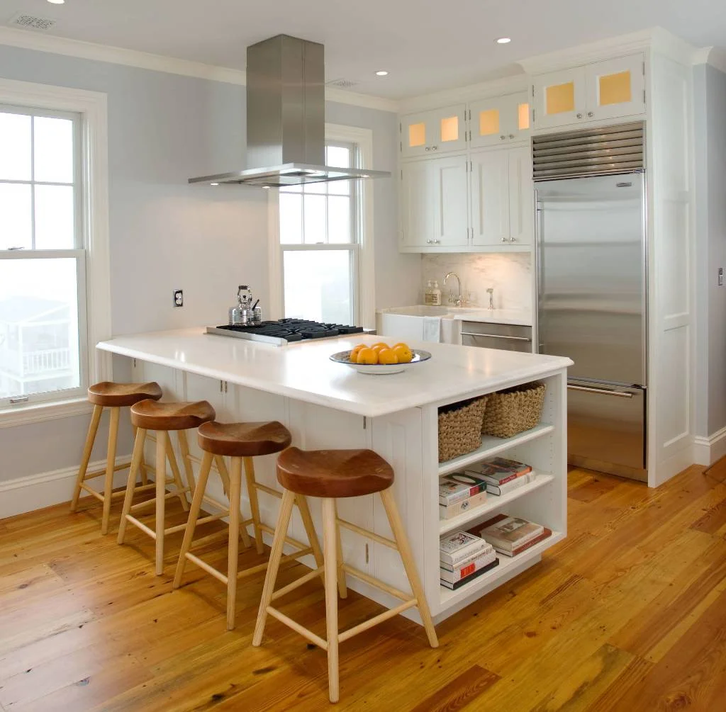 Wooden Floor Nordic Open Kitchen
