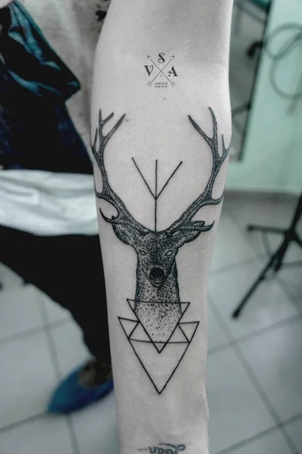 Abstract Shape of a Deer Tattoo