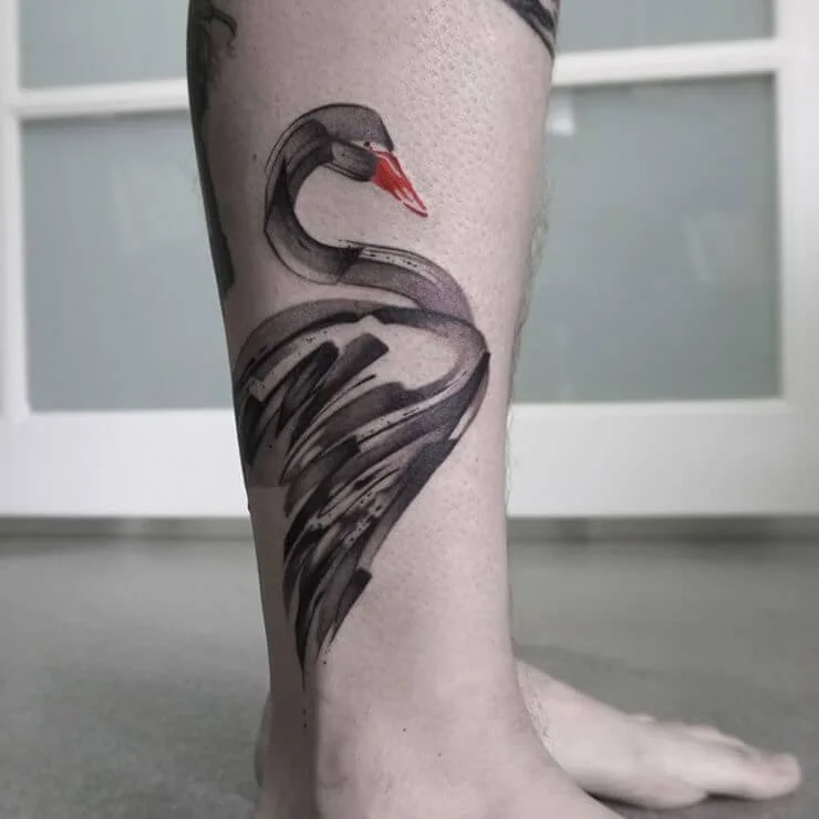Beautiful Swan Abstract Tattoo