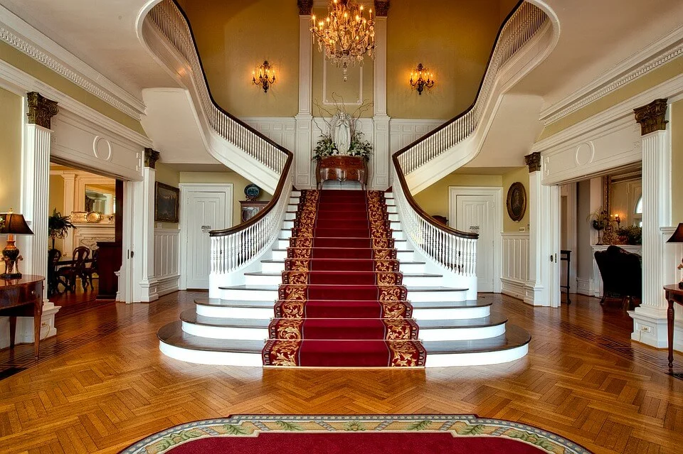 Bifurcated Stair, Front Door, Living and Bedroom