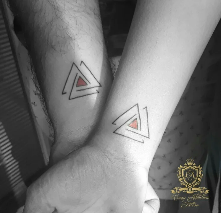 Three Triangle Couple Tattoo