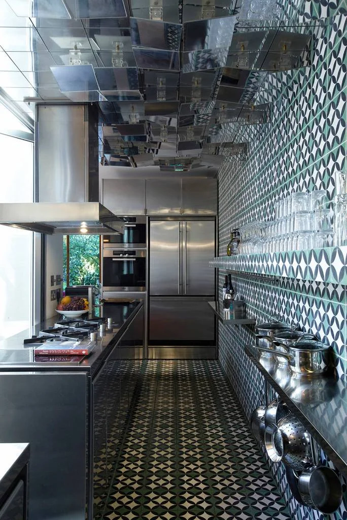 Mosaic Pattern Tile Eclectic Moroccan Style Kitchen Multicolored Backsplash