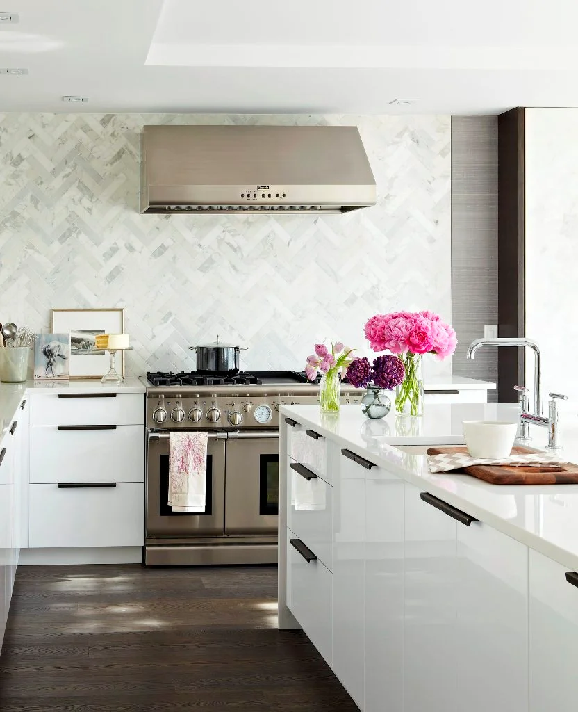 Stone Tiles in Herringbone Pattern