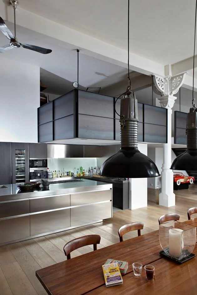 Amsterdam Loft Kitchen Steel Finish