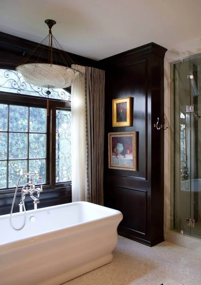 Pewter Silk Curtains Bathroom