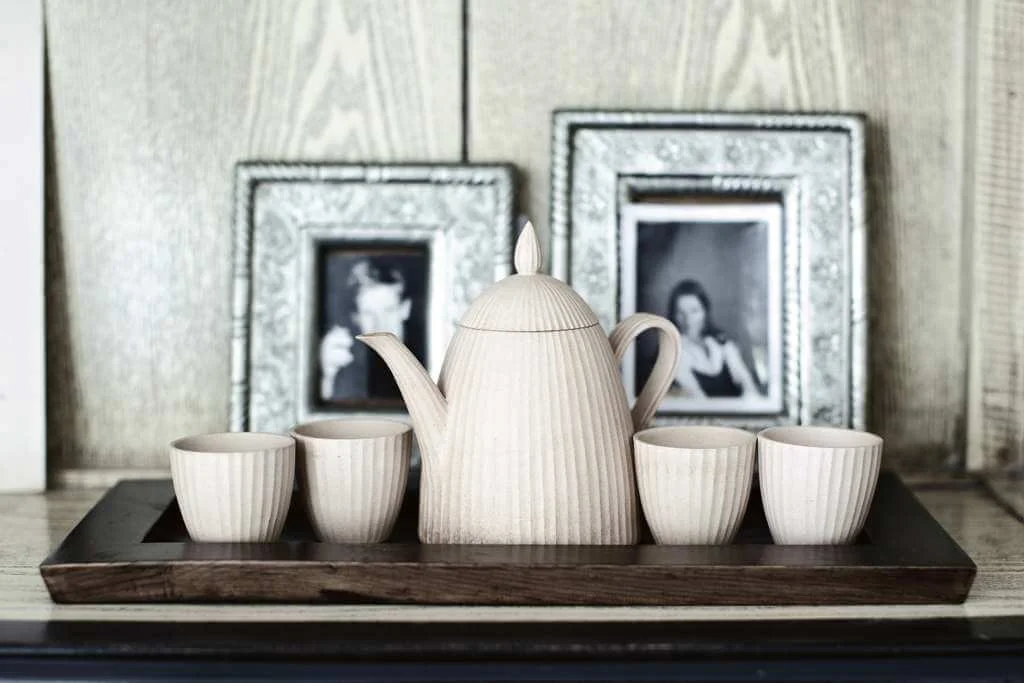 antique tray tea set