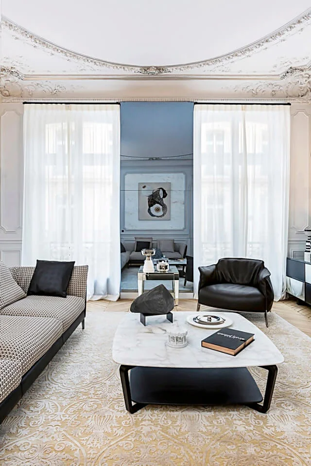 sitting area classic black white