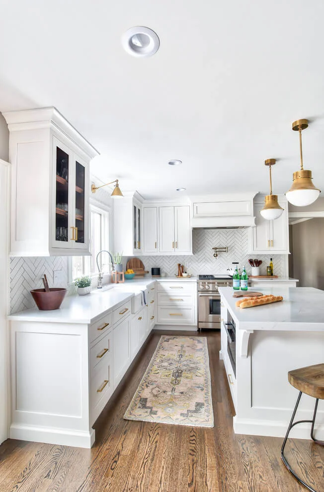 Classic White and Wood Theme Transitional Kitchen