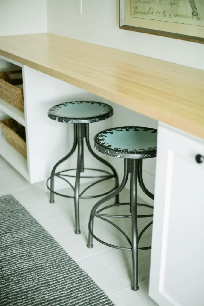blue stool laundry table